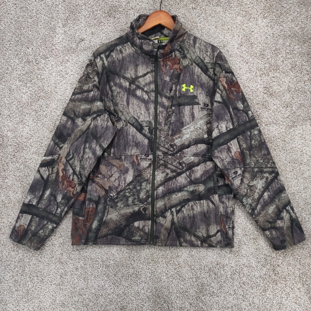 Under Armour Scent Control Camo Jacket Mens Large Mossy Oak Treestand Hunting